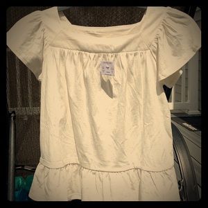 New with tags Crewcuts girls white cotton blouse